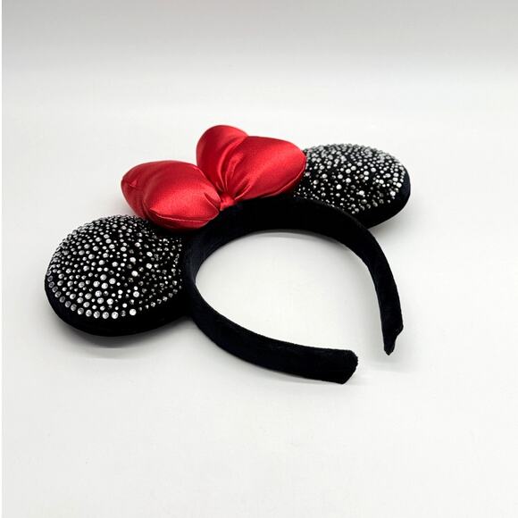 Disney Minnie Mouse Sparkly Rhinestone Ears Headband With Red Plush Bow main image 8